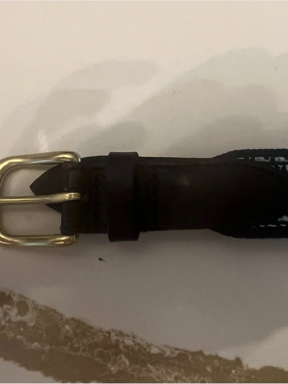 Vineyard Vines Kids Brown Leather Belt with Gold Buckle